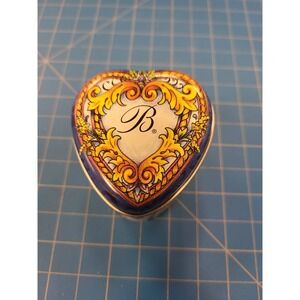 Brighton Heart Trinket Box Jewelry Keepsake Box Floral Design Small Container